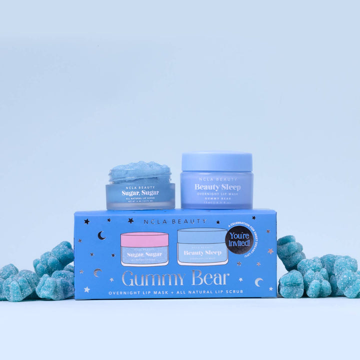Lip Care Set + Lip Scrubber-Gummy Bear Slumber Party