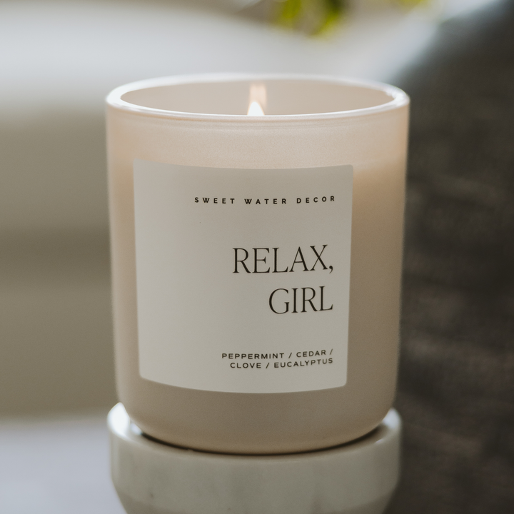 Relax, Girl 15 oz Soy Candle, Matte Jar