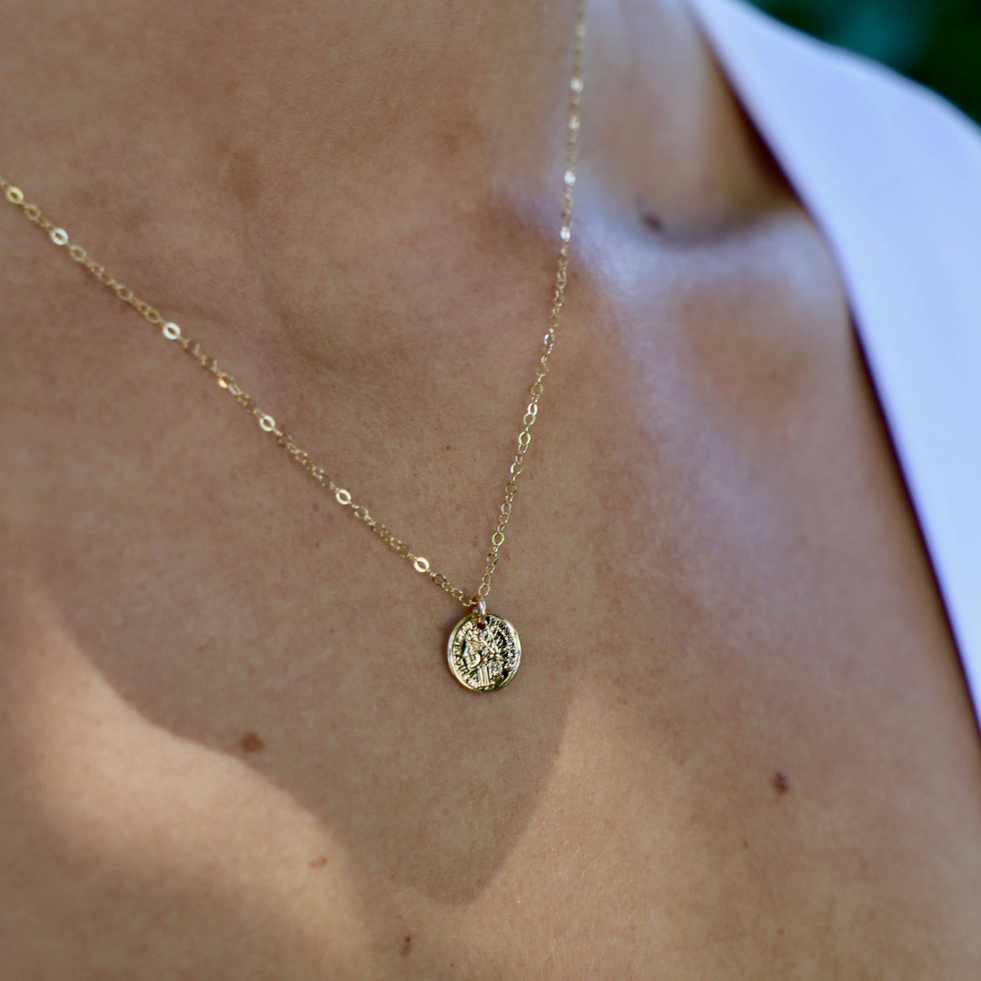 CN134G Gold Necklace-Petite Coin