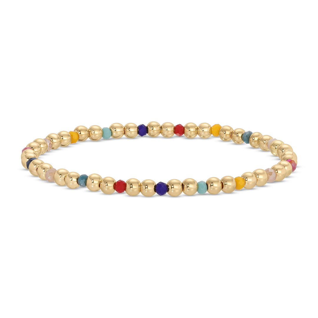 Crystal Beaded Stretch Bracelet 4mm - Assorted