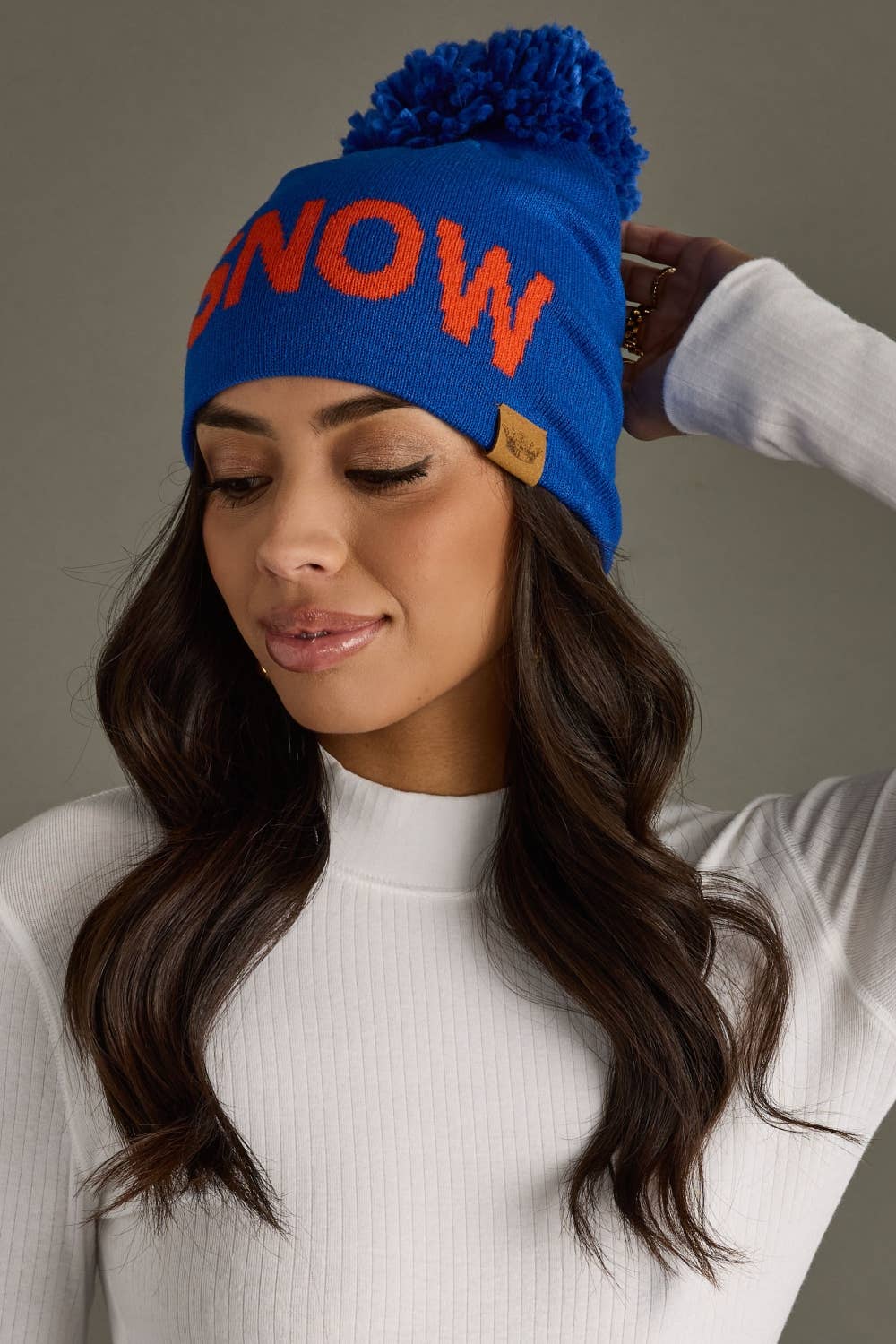 Pom Hat-Royal Blue Snow