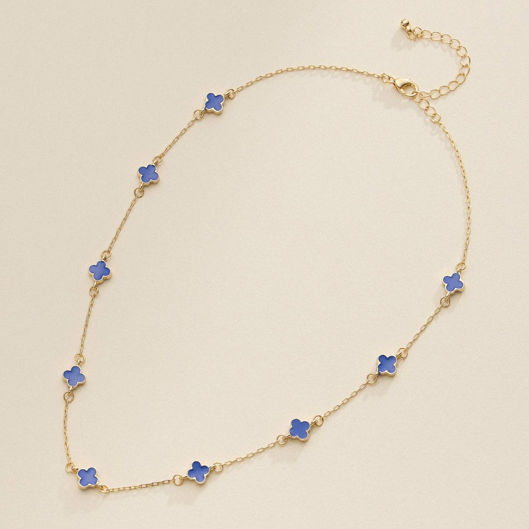 Necklace-Enamel Clover Station