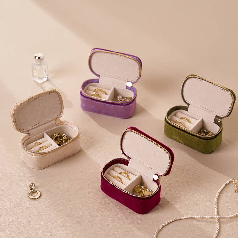 Travel Mini Velvet Jewelry Organizer Box