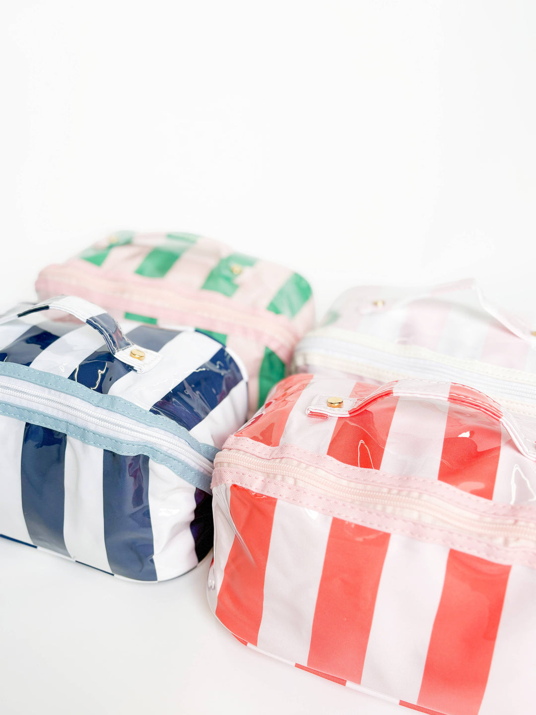 Cosmetic Toiletry Bag-Gloss & Go - Colorful Stripe Wipeable