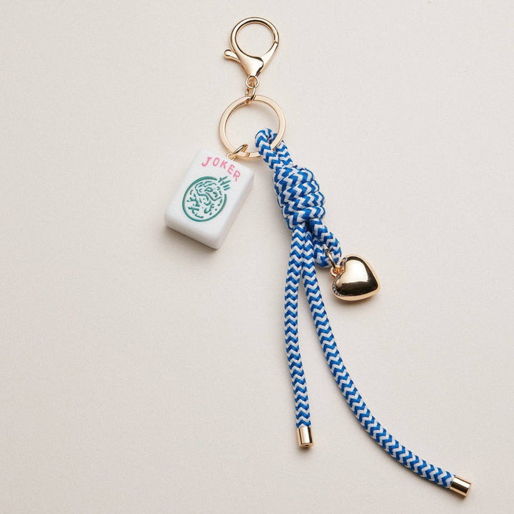 Mahjong Keychain | Heart Charm & Rope