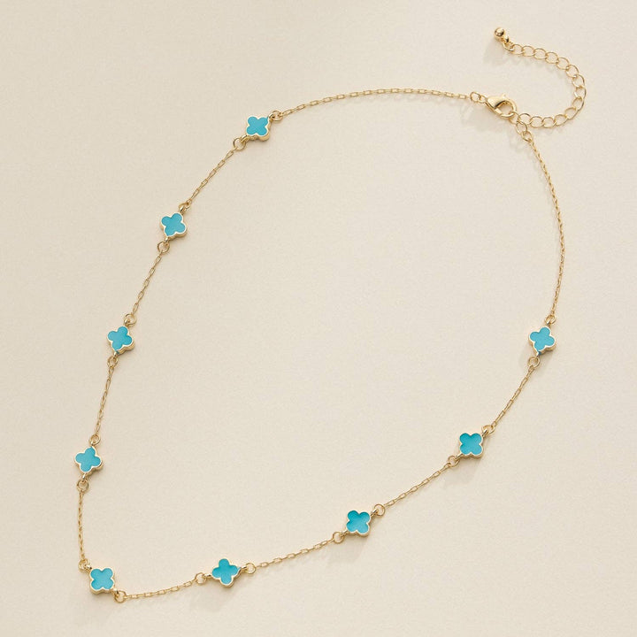 Necklace-Enamel Clover Station