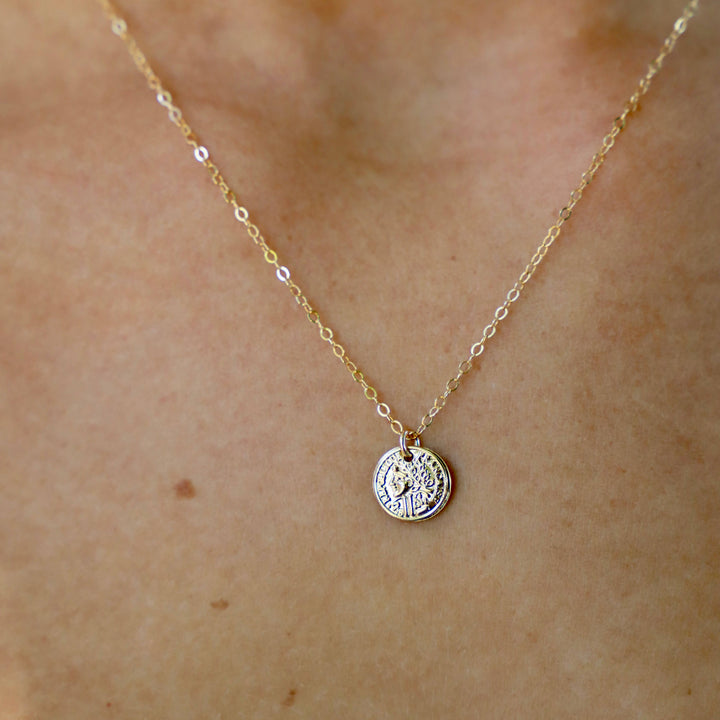 CN134G Gold Necklace-Petite Coin