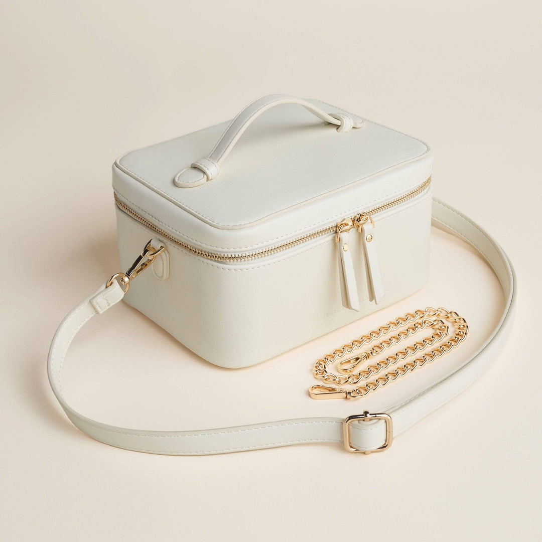 Jetsetter Train Case-Ecru Cream