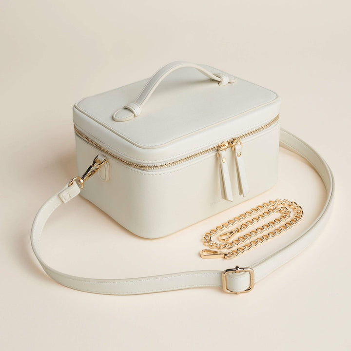 Jetsetter Train Case-Ecru Cream