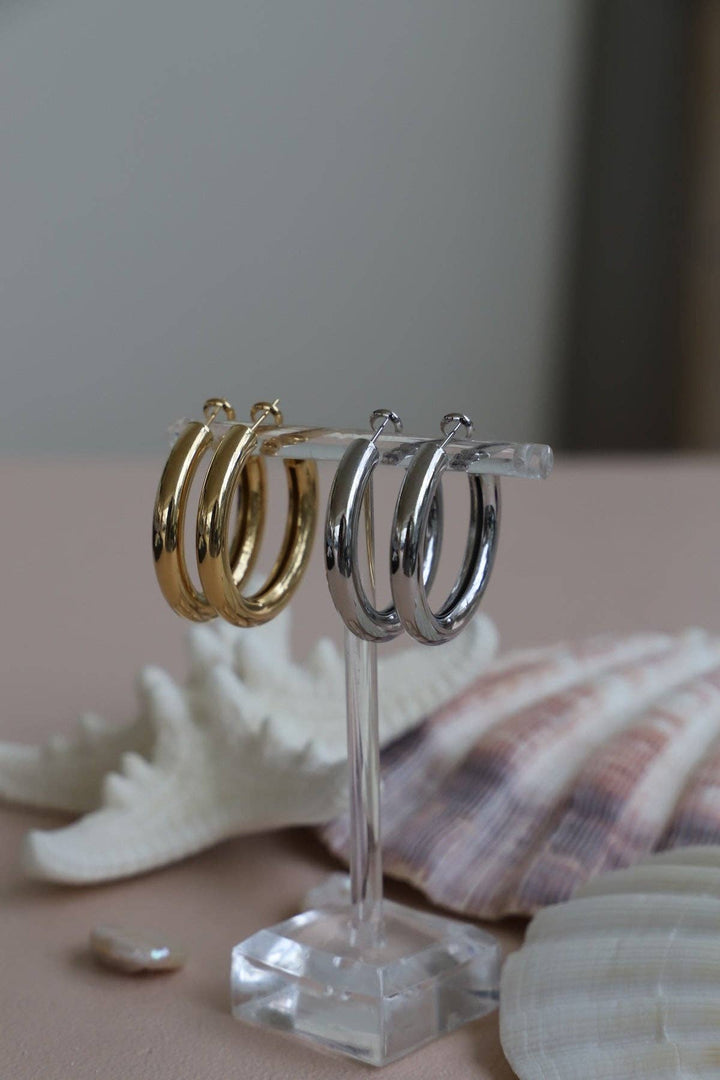 E1741S Silver Earrings-Colette Luxe Hoops