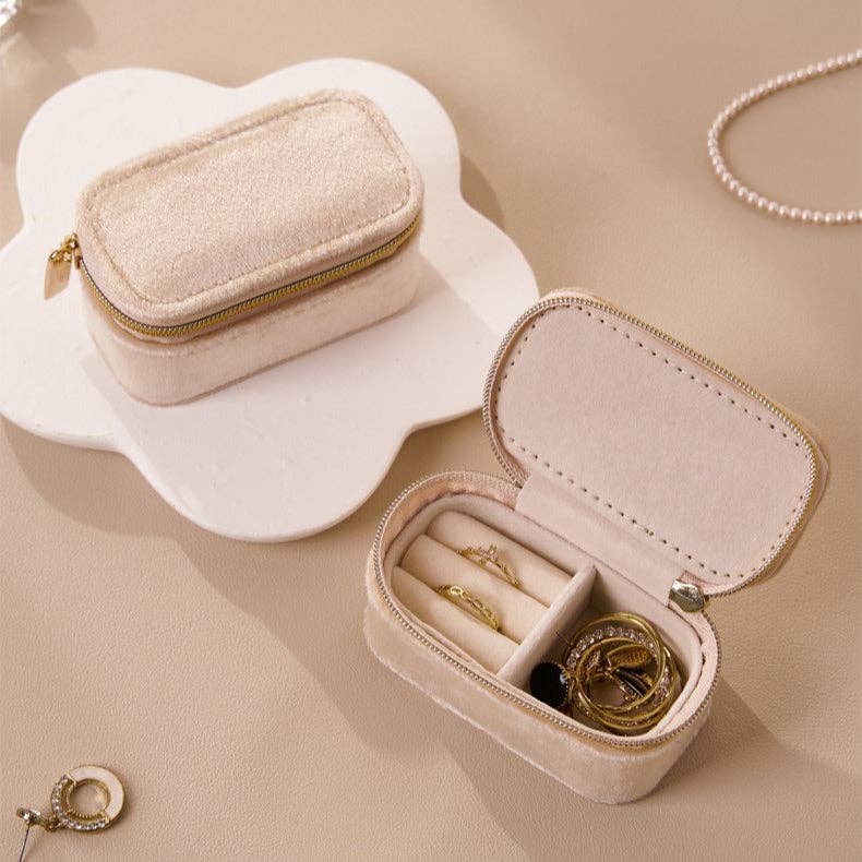 Travel Mini Velvet Jewelry Organizer Box