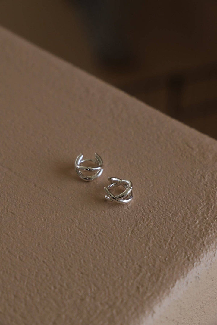 E1765 Earrings-Silver Axel Huggies