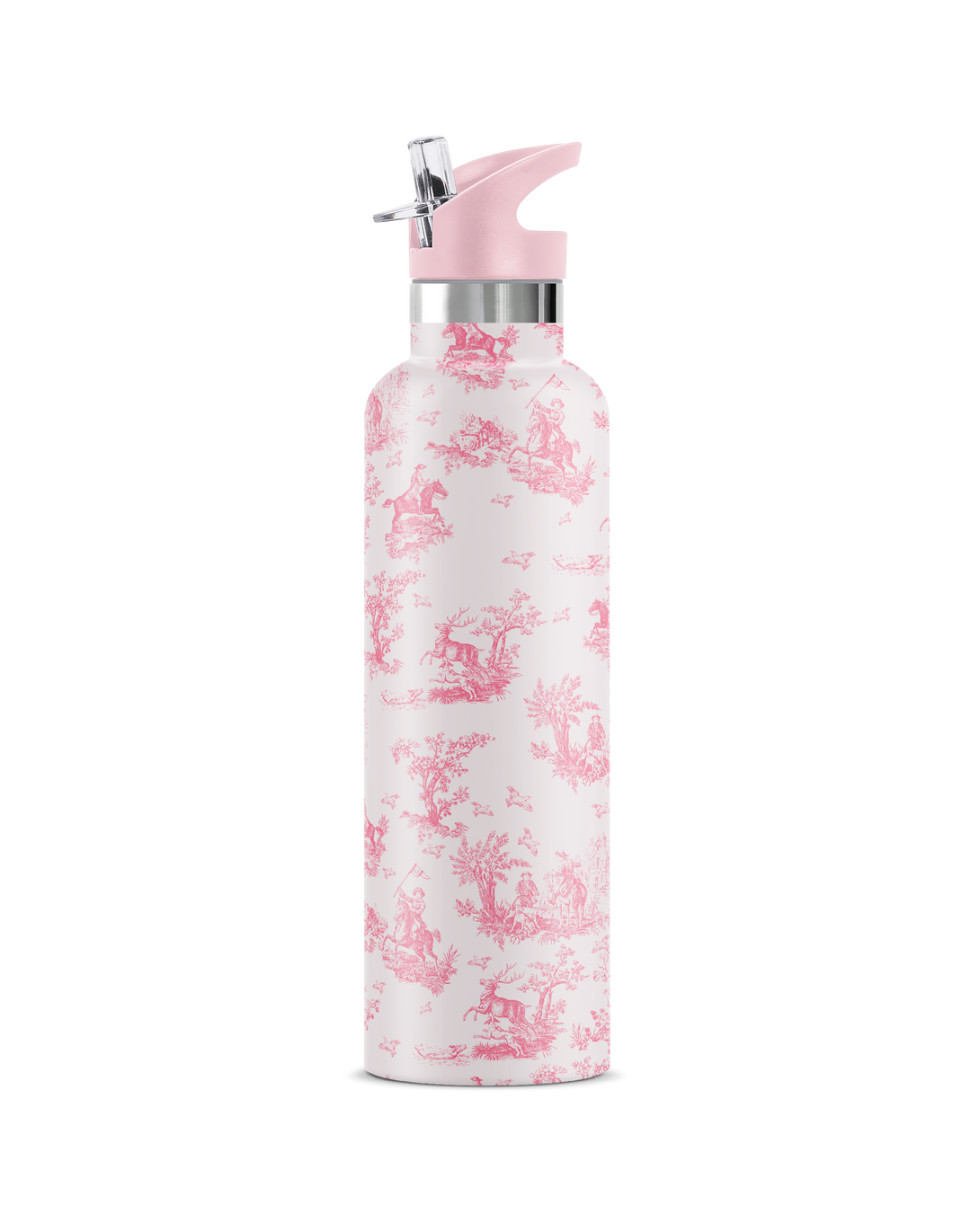 CHEVALIER Pink Toile | 25 oz Insulated Water Bottle Flip Sip Lid