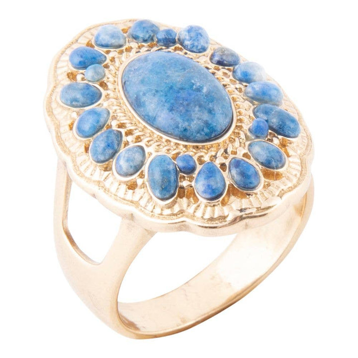 Ring-Concho Denim Blue Lapis Golden