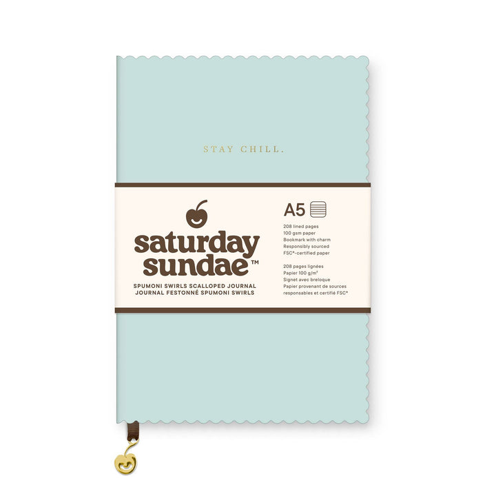 Journal-Mint Chip A5 Spumoni Swirls Scalloped