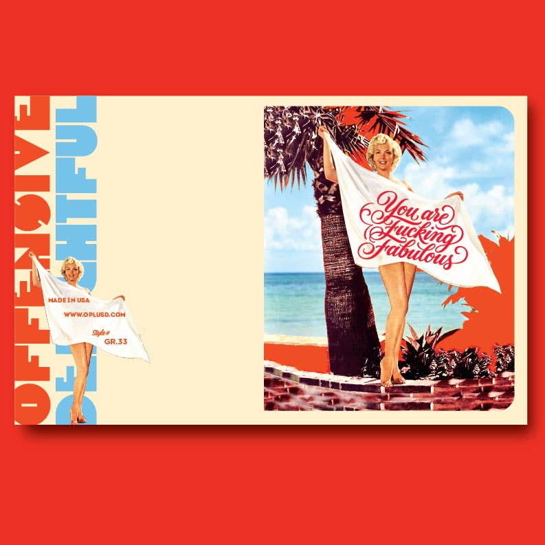 Greeting Card-Fab Beach Babe