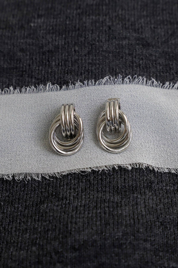 E1759S Earrings-Silver Trinity Knot Studs