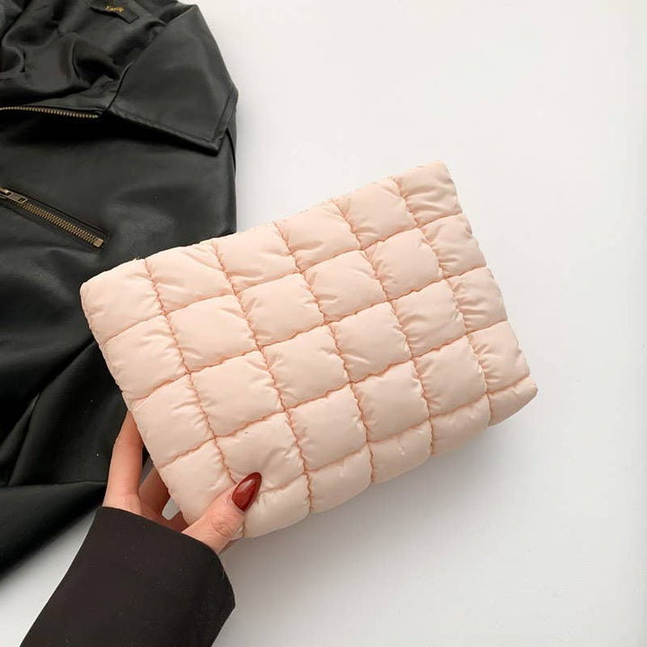 Cosmetic Bag-Quilted Puffy Clutch