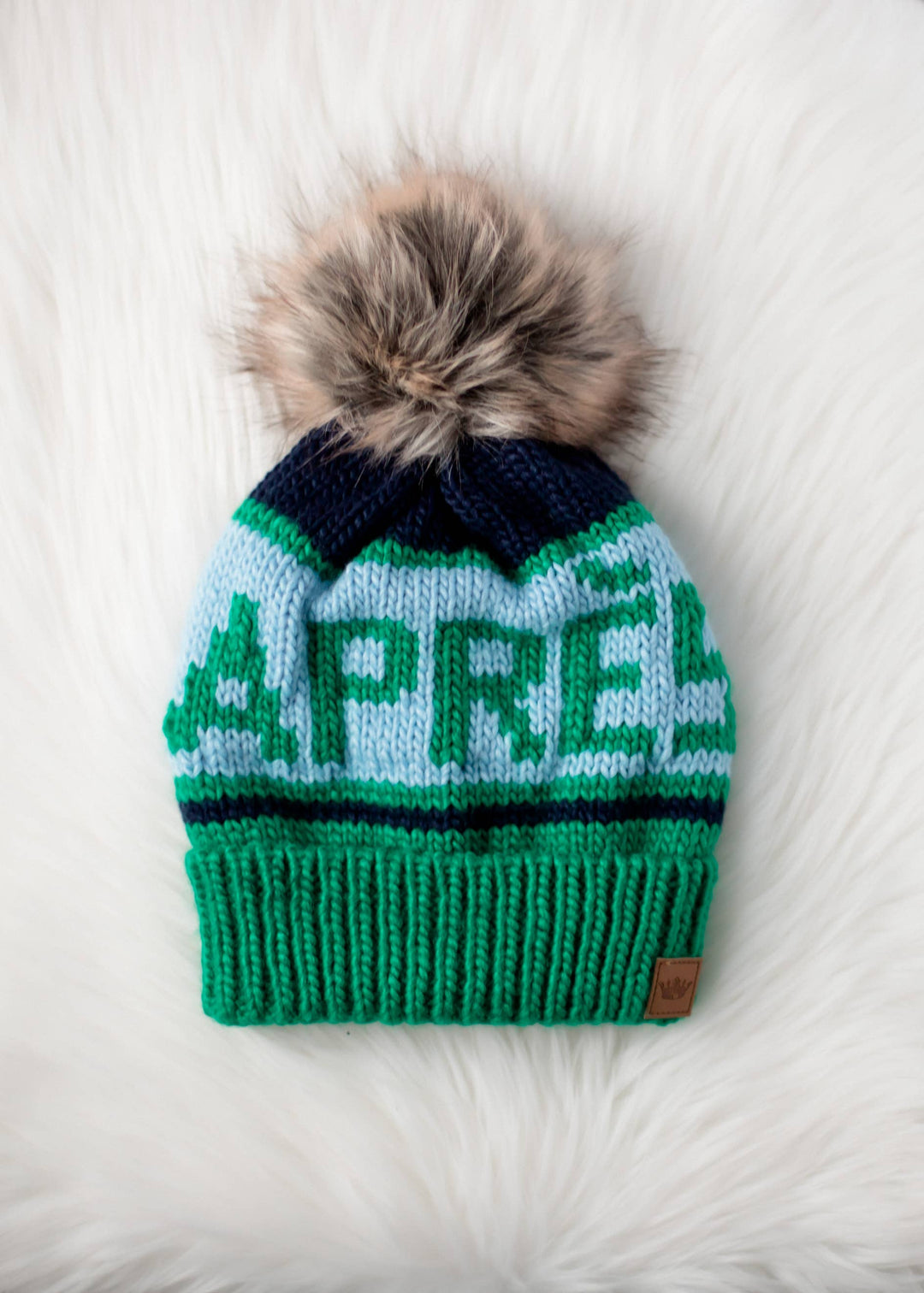 Pom Hat-Green, Lt. Blue & Navy Apres
