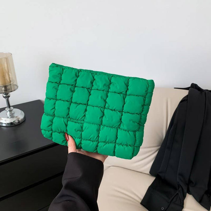 Cosmetic Bag-Quilted Puffy Clutch