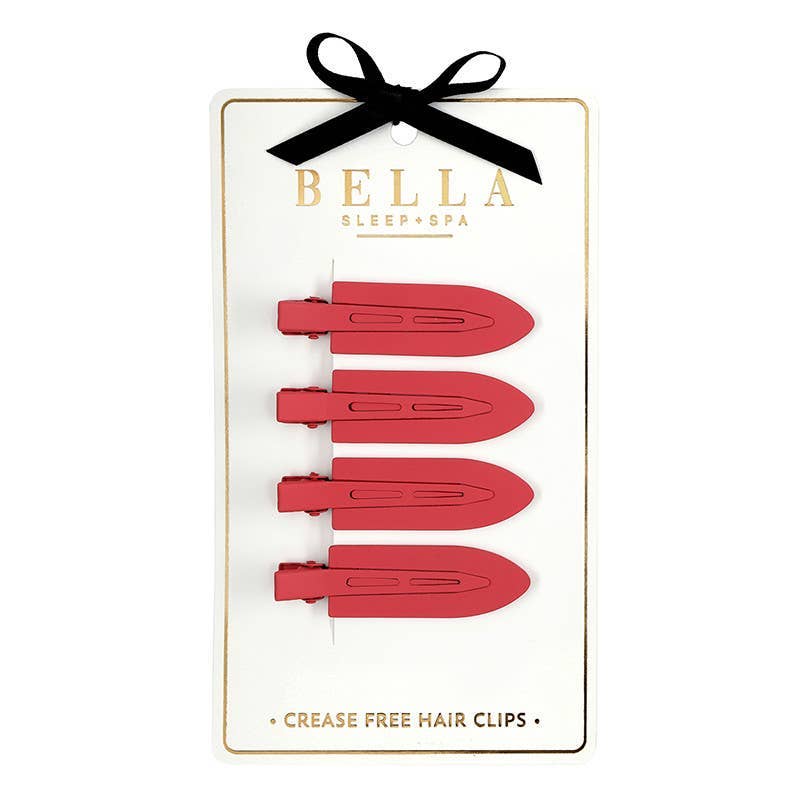 Crease Free Hair Clips - Red - Set of 4