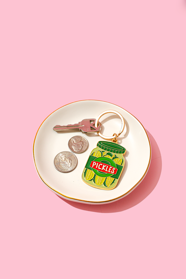 Enamel Keychain-Pickle Jar