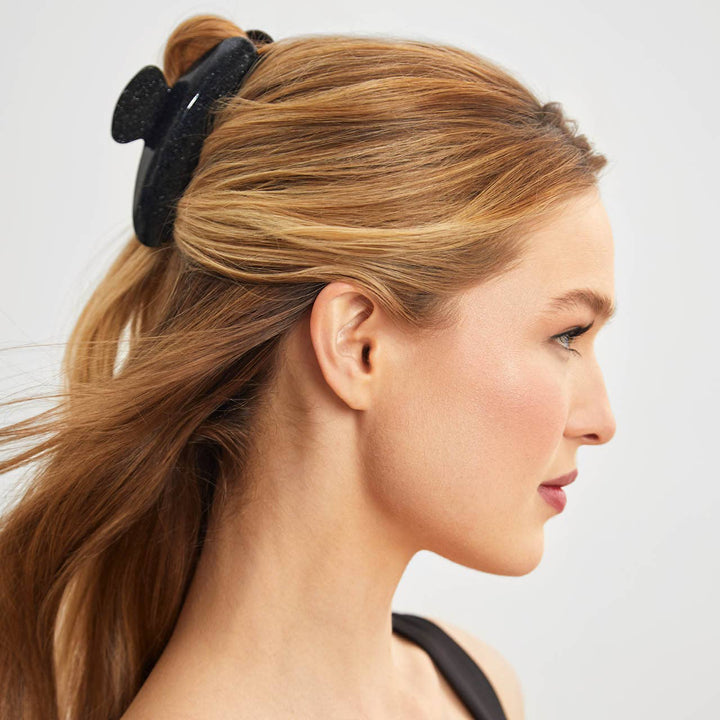 Recycled Plastic Claw Clip - Black Glitter