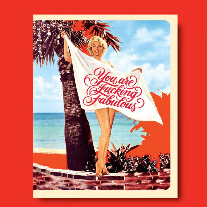 Greeting Card-Fab Beach Babe