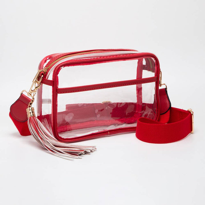 Tassel Crossbody Bag-Transparent