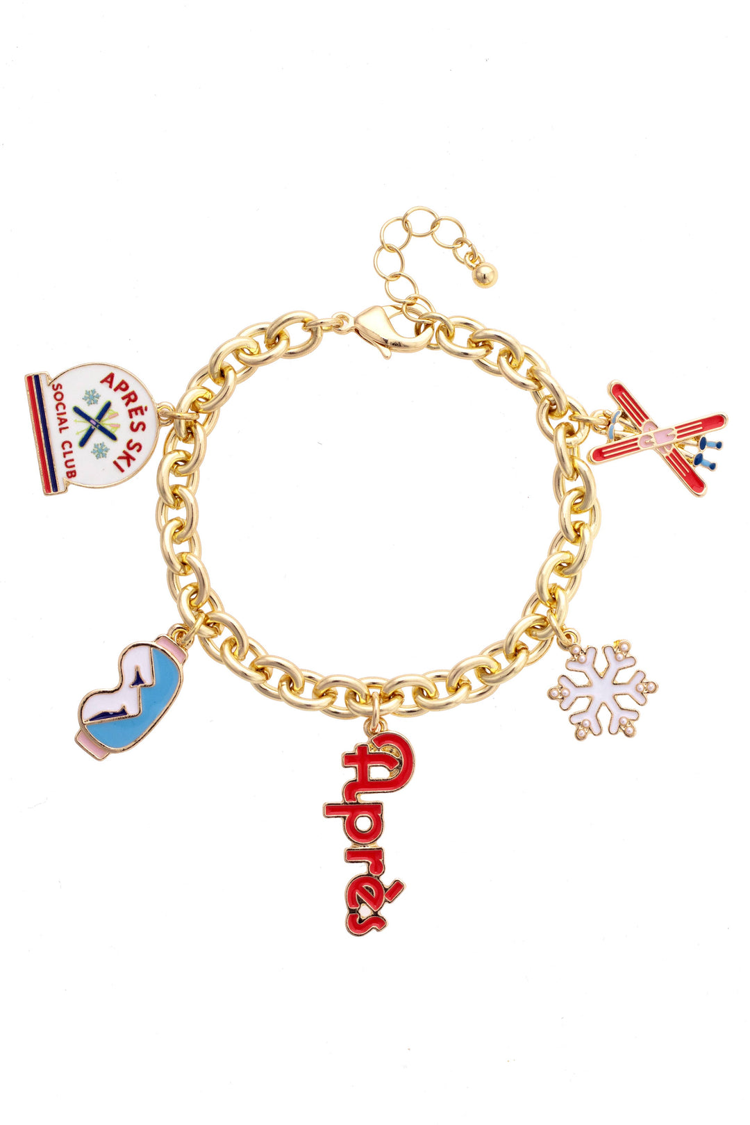 Charm Bracelet-Apres Ski in Shiny Gold