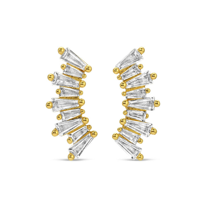 Velvet Gift Tag-Curved Baguette Studs