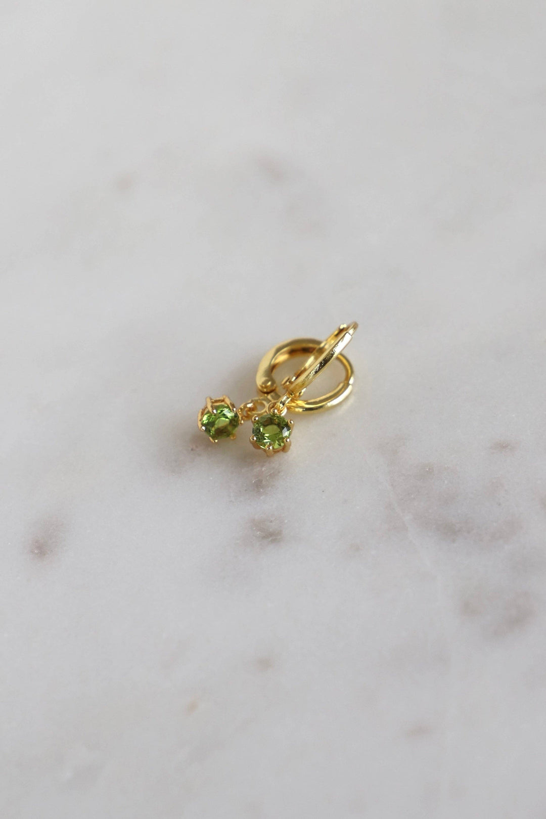 E1734G Earrings-Round Birthstone Huggies