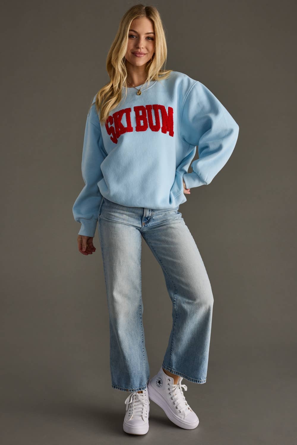 Sweatshirt-Lt. Blue Ski Bum