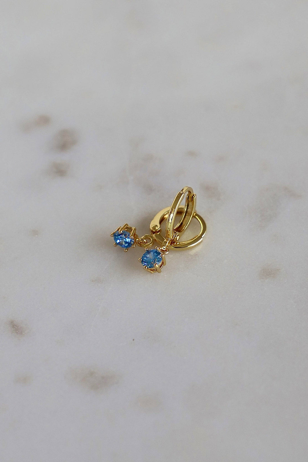 E1734G Earrings-Round Birthstone Huggies