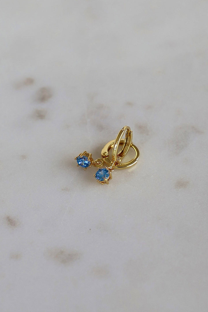 E1734G Earrings-Round Birthstone Huggies