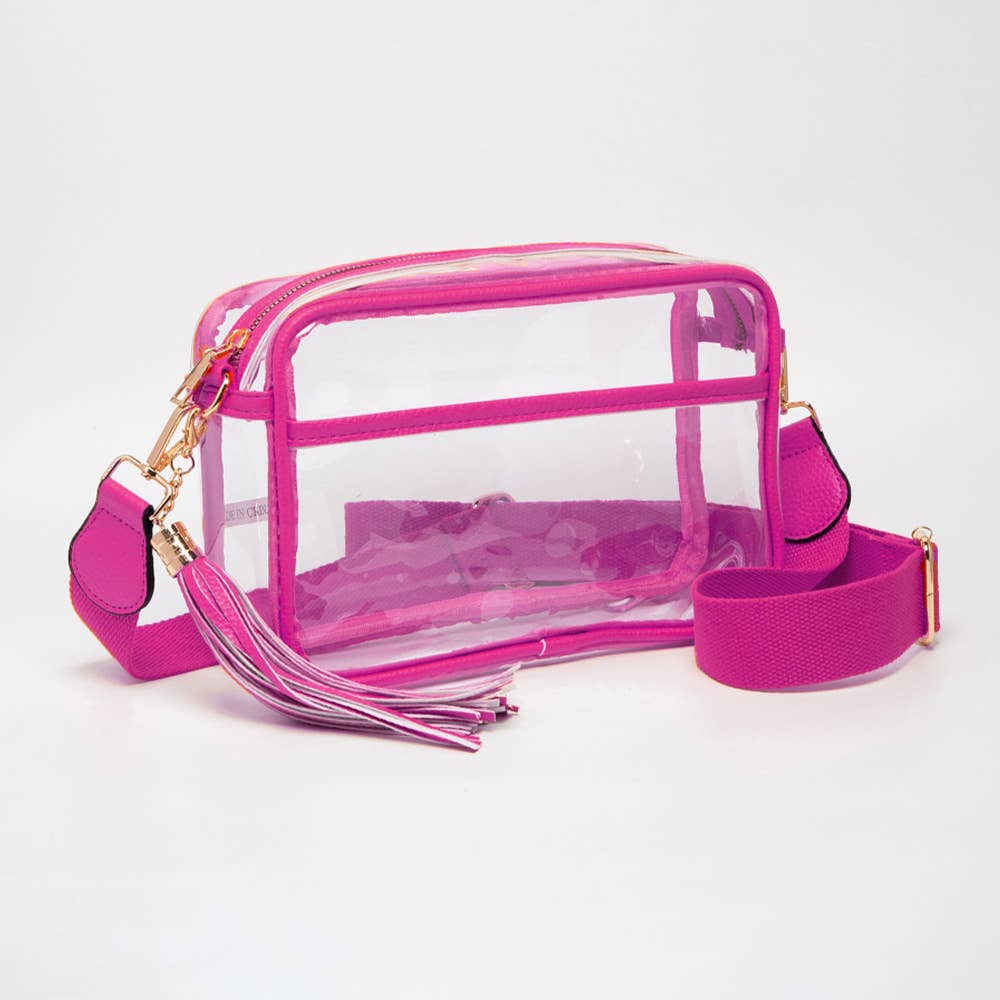 Tassel Crossbody Bag-Transparent