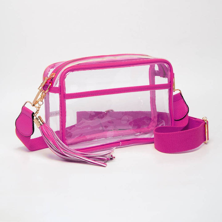 Tassel Crossbody Bag-Transparent