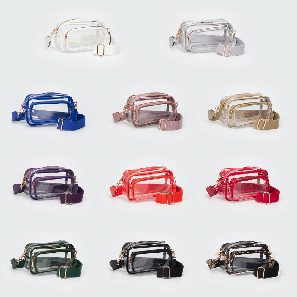Flap Crossbody Bag-Transparent Rectangle