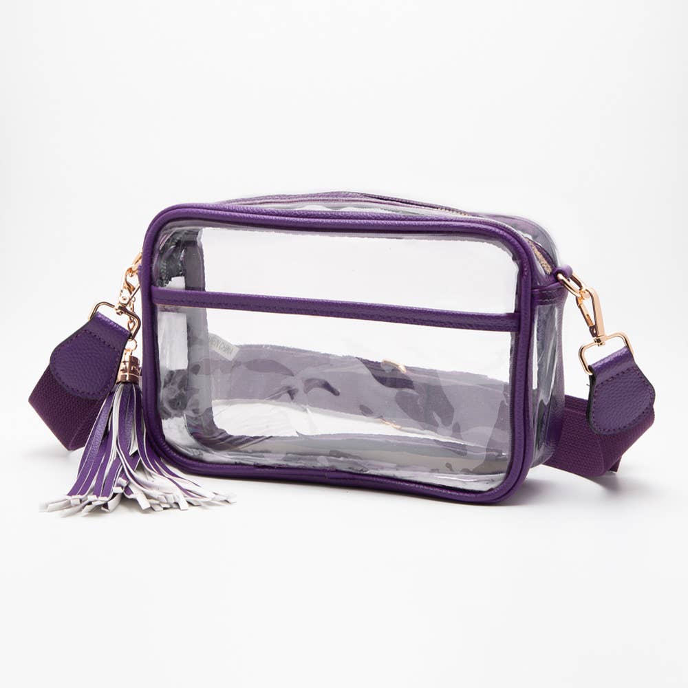 Tassel Crossbody Bag-Transparent