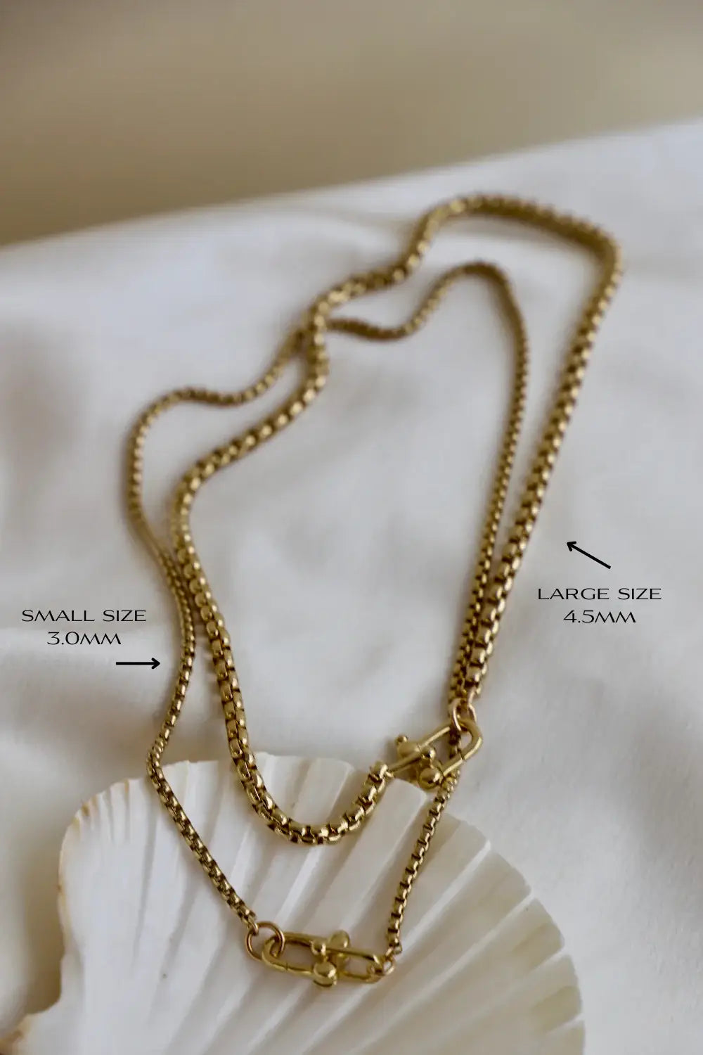 CN1544 Gold Necklace-Box Chain Nova Round