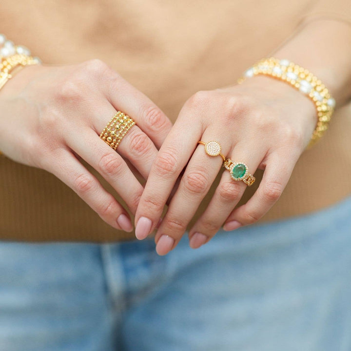 Adjustable Ring-Pave Circle Delicate