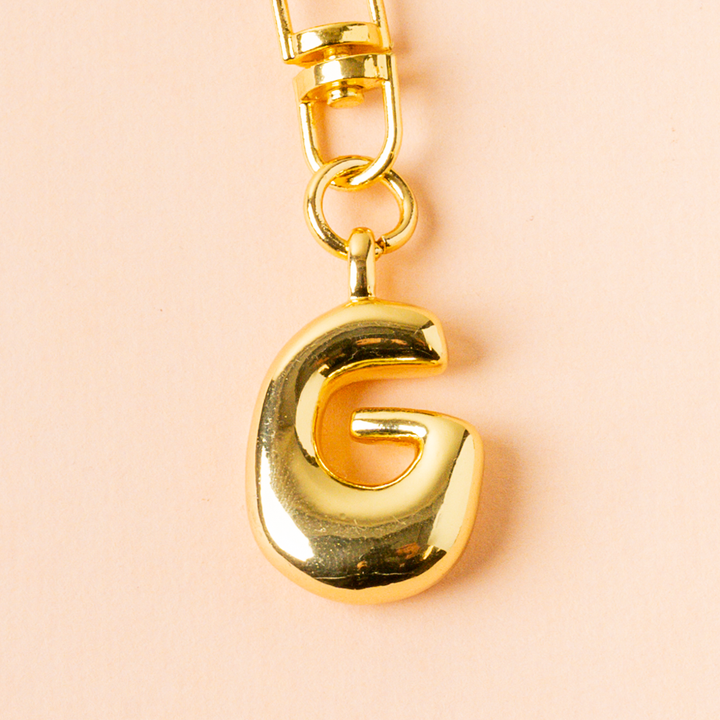 Bubble Letter Keychain Bag Charm-G