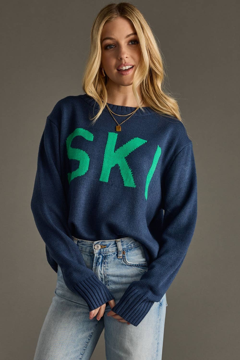 Sweater-Navy Ski