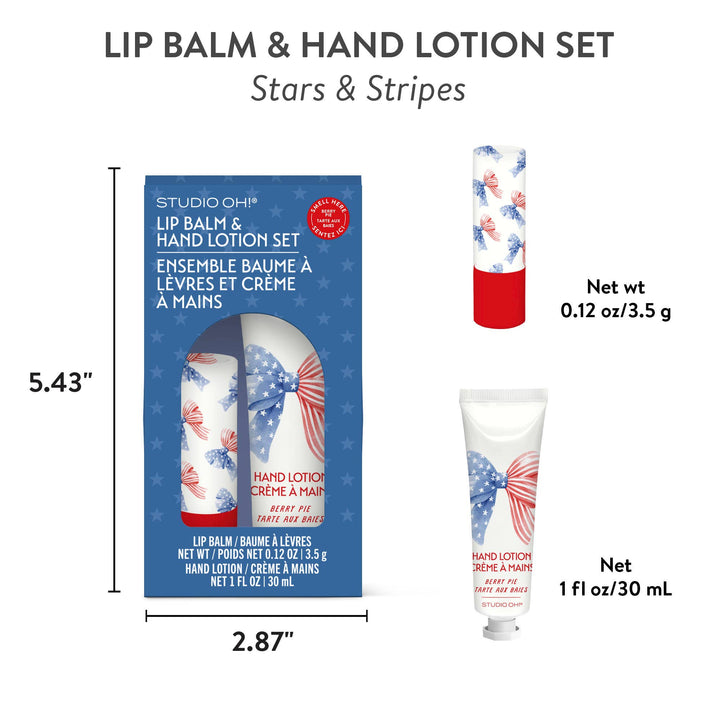 Lip Balm & Hand Lotion Set-Stars & Stripes