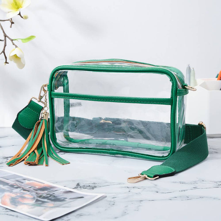 Tassel Crossbody Bag-Transparent