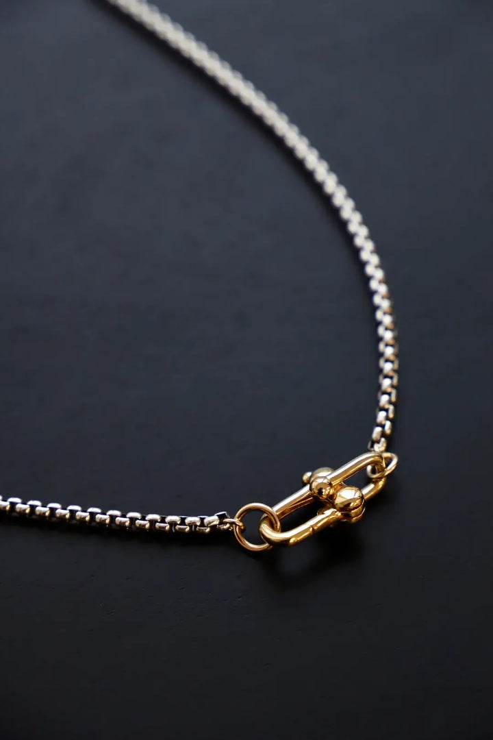 CN1544 Silver Necklace-Box Chain Nova Round