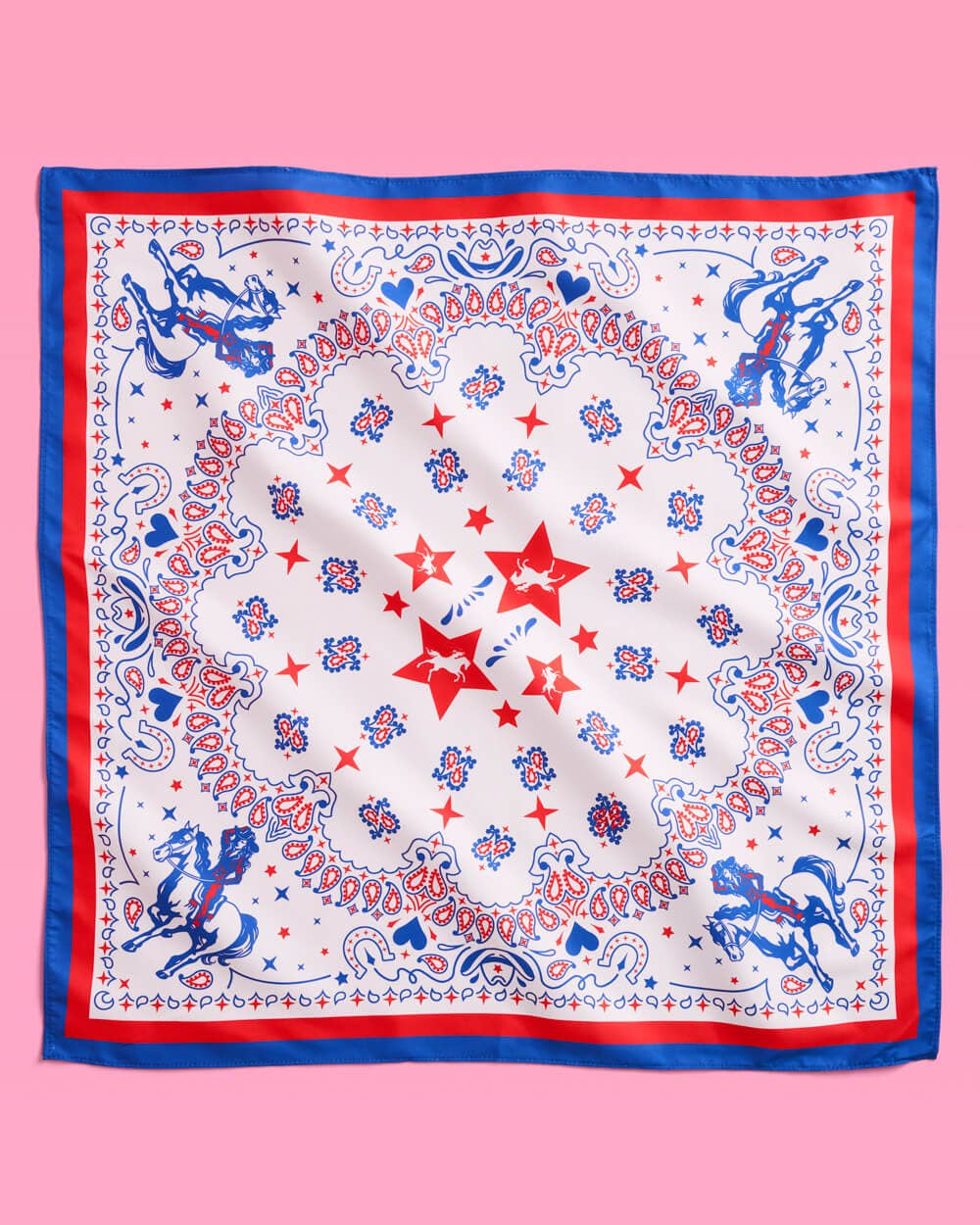 Cowgirl Bandana-Americana 27 Inch | Pink Western Rodeo Bach