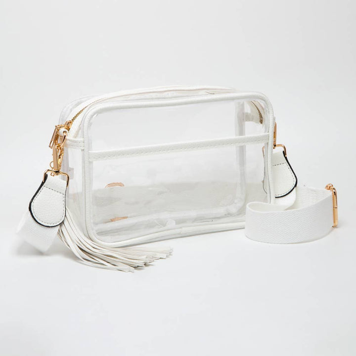 Tassel Crossbody Bag-Transparent