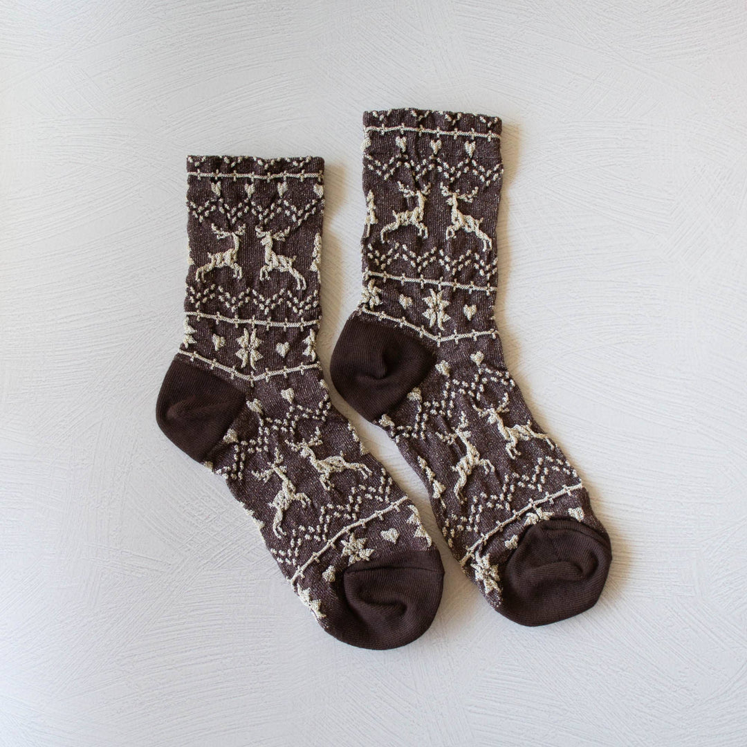 Christmas Glitter Casual Crew Socks