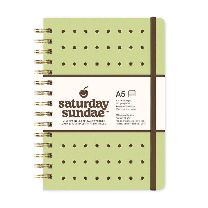 Spiral Notebook-Matcha A5 Mini Sprinkles